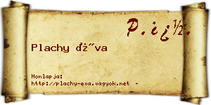 Plachy Éva névjegykártya