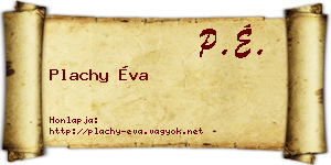 Plachy Éva névjegykártya