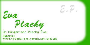 eva plachy business card